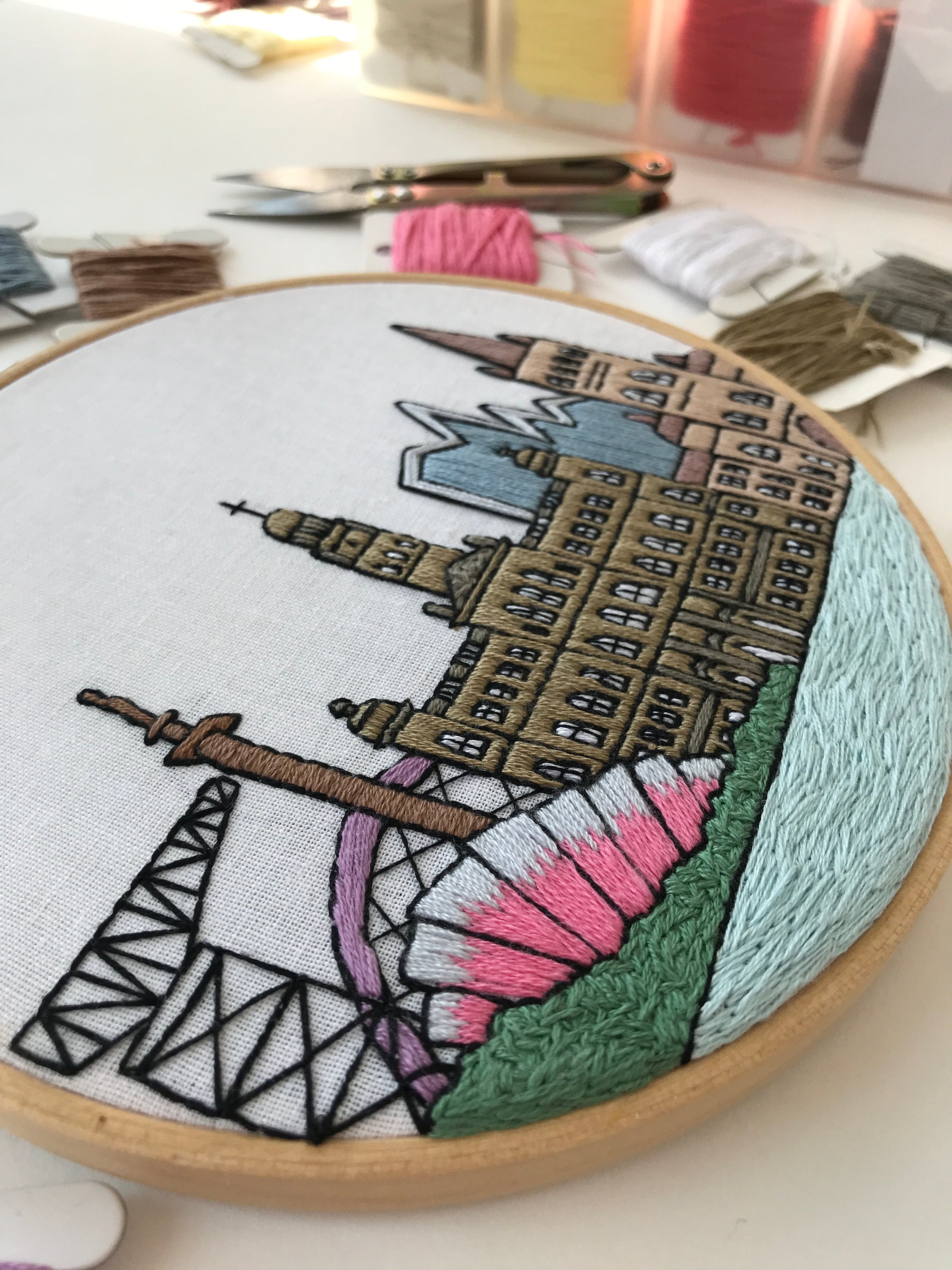 Glasgow Scotland United Kingdom. Hand Embroidery pattern PDF. Etsy