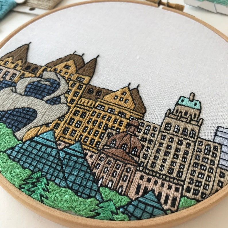 Edmonton Canada. Hand Embroidery pattern PDF. DIY. Embroidery Etsy