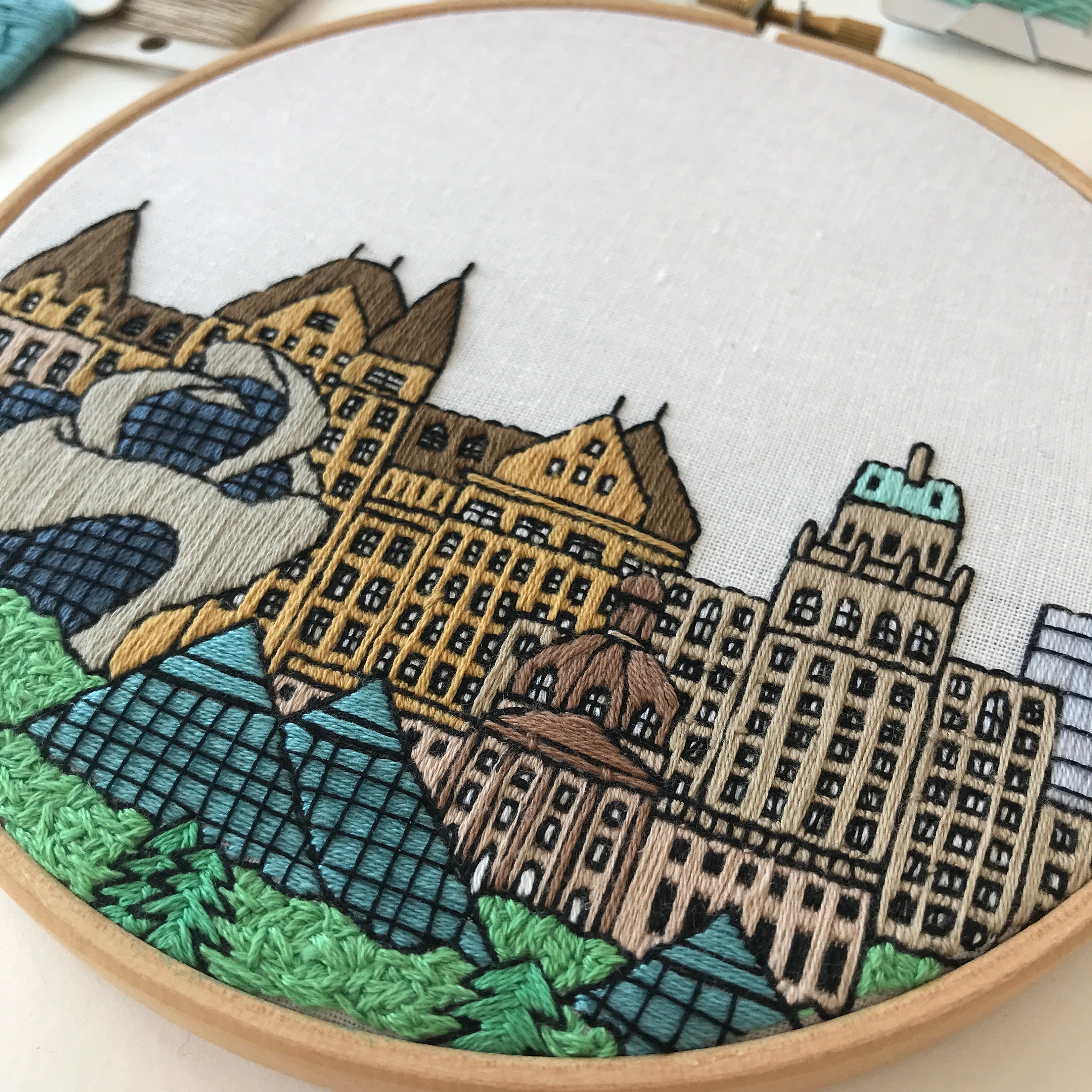 Edmonton Canada. Hand Embroidery Pattern PDF. DIY. Embroidery Etsy