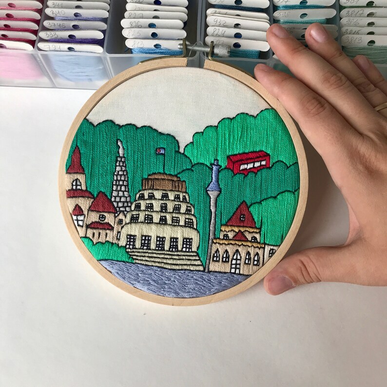 Wellington New Zealand. Hand Embroidery Pattern PDF DIY Etsy UK