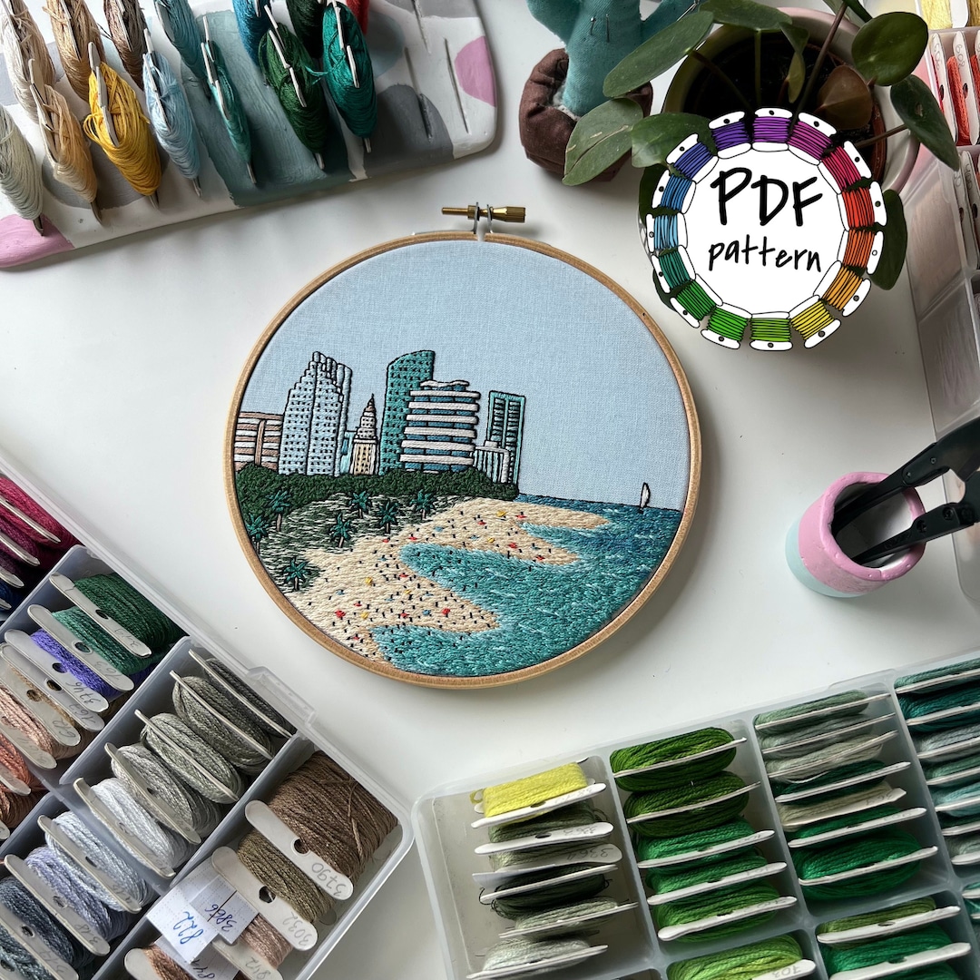 Miami, FL, United Hand Embroidery Pattern DIY