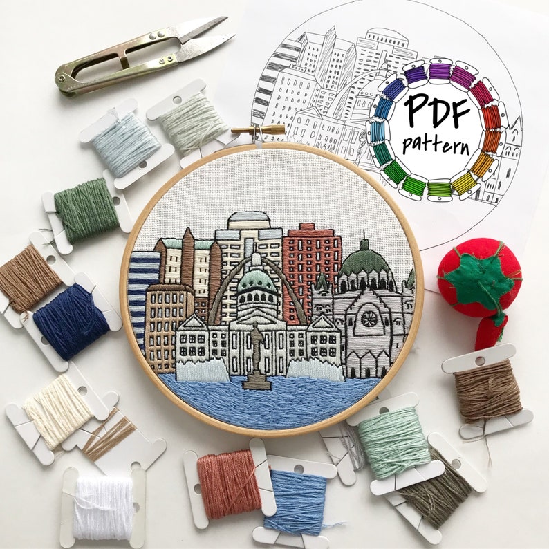 St. Louis MO United States. Hand Embroidery Pattern PDF. Etsy