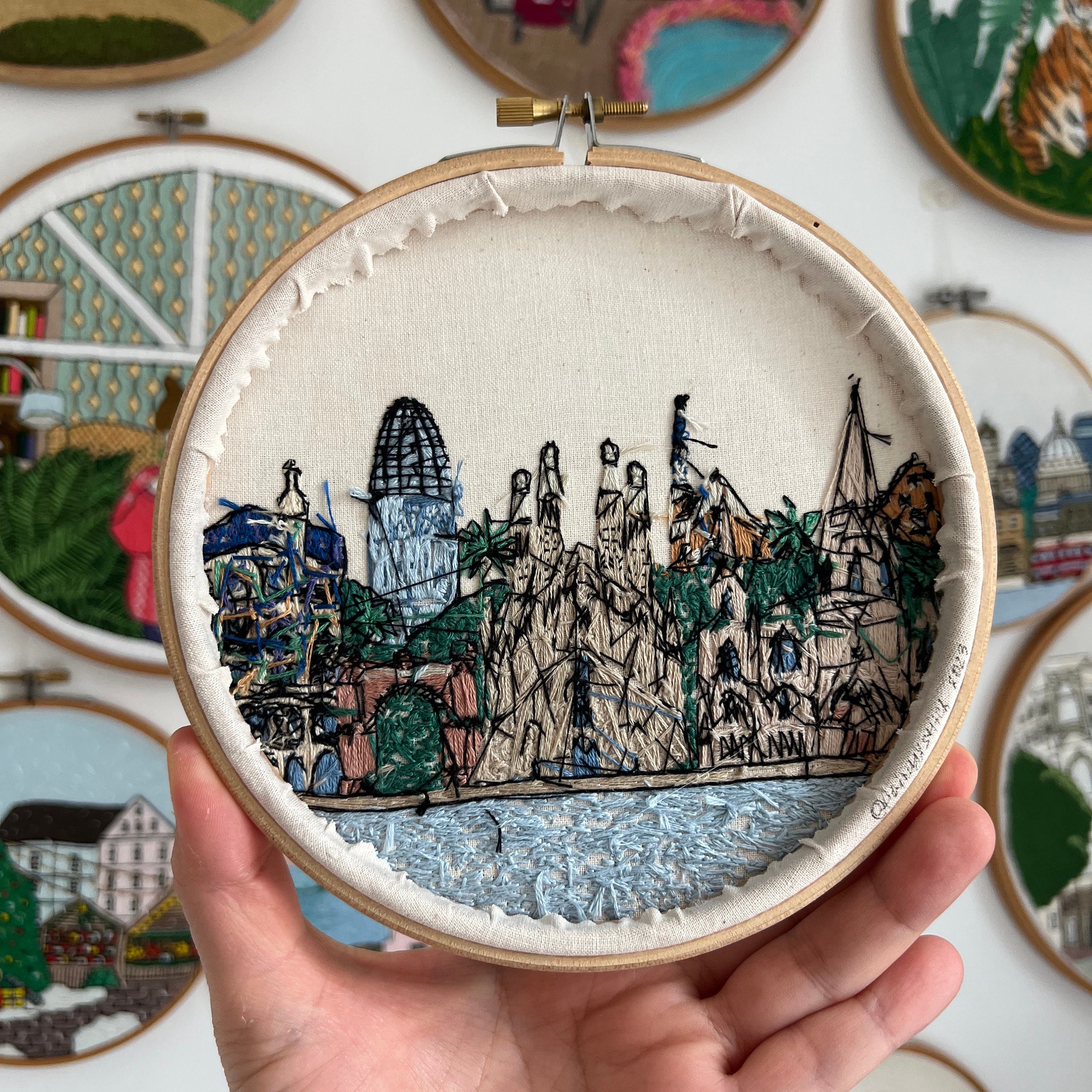 Barcelona, Spain. Hand Embroidery Pattern PDF With Embroidery Guide and ...