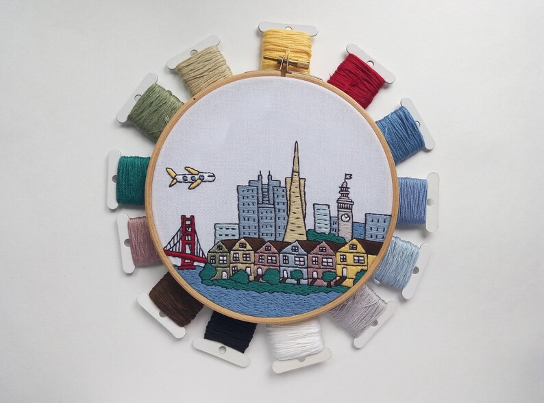 San Francisco CA United States. Hand Embroidery Pattern PDF. Etsy