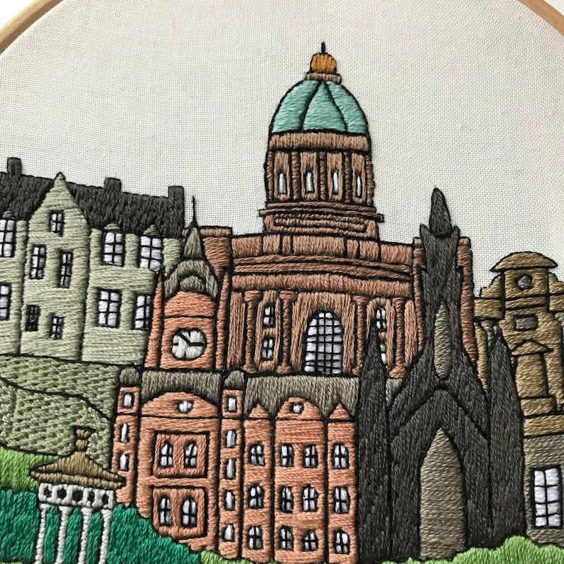 Edinburgh Scotland United Kingdom. Hand Embroidery pattern Etsy