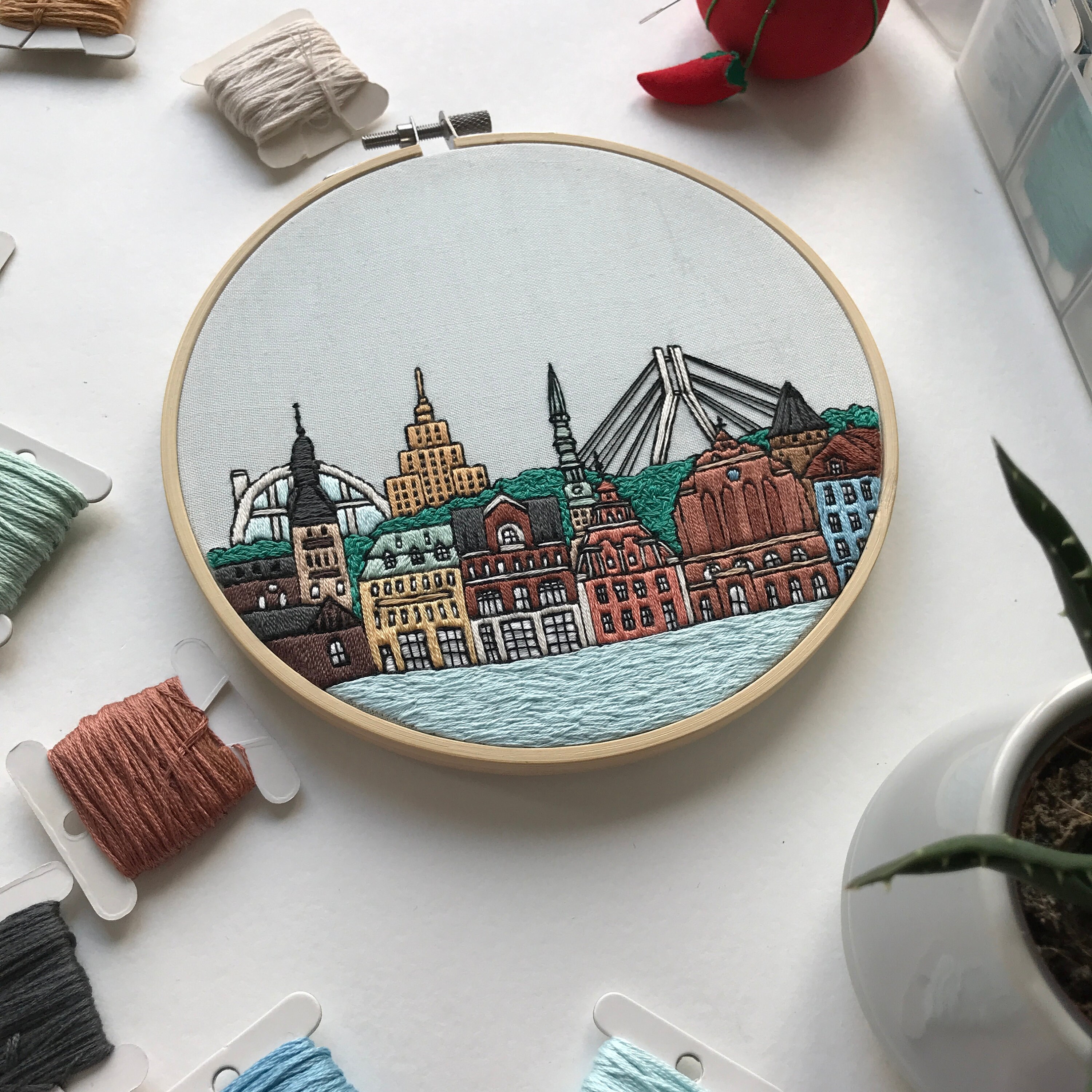 Riga Pattern Riga Latvia. Hand Embroidery Pattern PDF. Diy.embroidery Hoop - Etsy