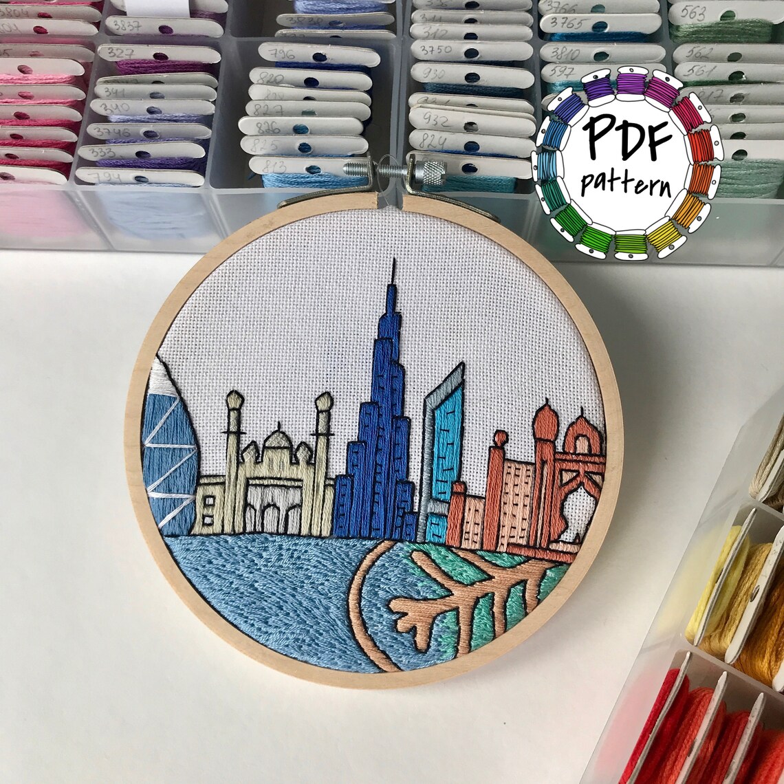 Dubai United Arab Emirates. Hand Embroidery Pattern PDF. DIY Etsy Australia