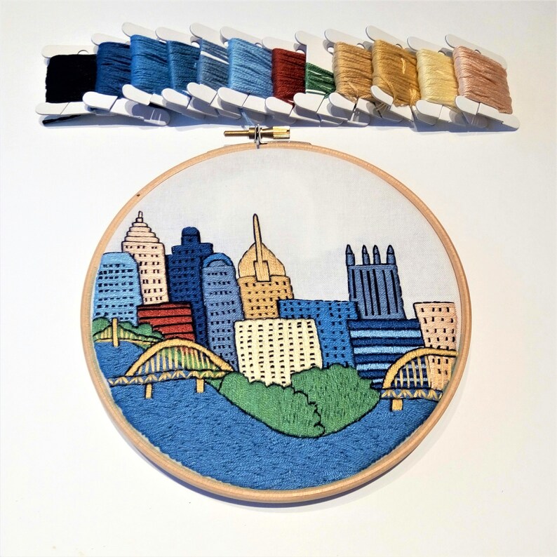 Pittsburgh PA United States. Hand Embroidery Pattern PDF. Etsy