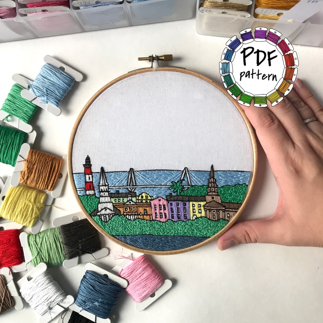 Charleston SC, United States. Hand Embroidery Pattern PDF With ...
