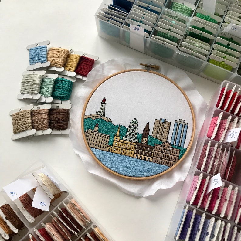 Halifax Nova Scotia Canada. Hand Embroidery pattern PDF. Etsy