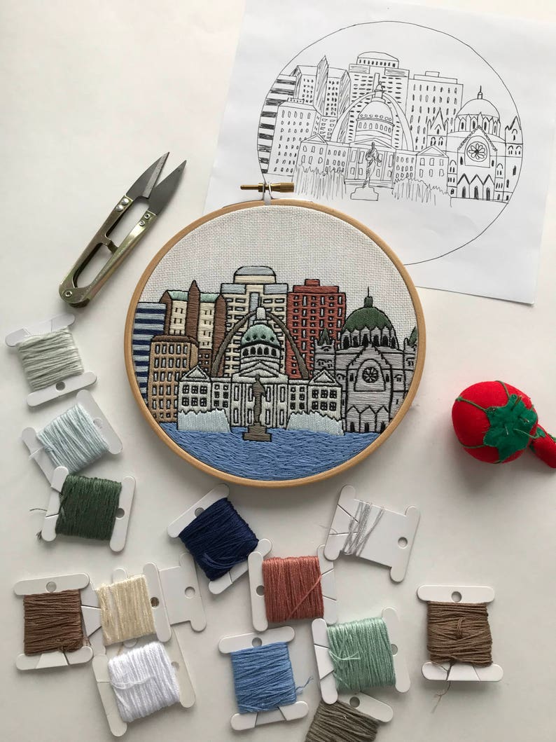 St. Louis MO United States. Hand Embroidery Pattern PDF. Etsy