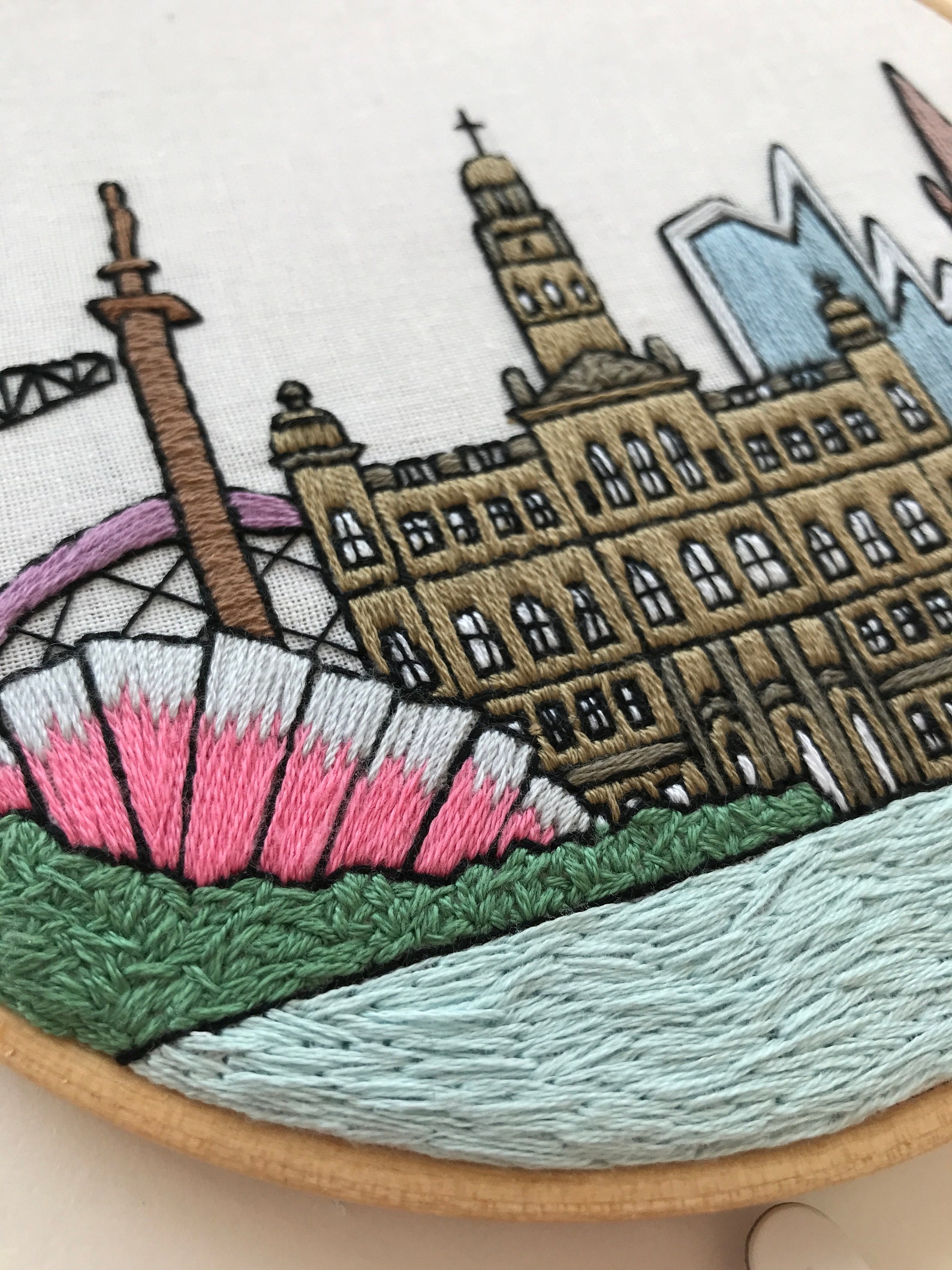Glasgow Scotland United Kingdom. Hand Embroidery Pattern PDF. Etsy