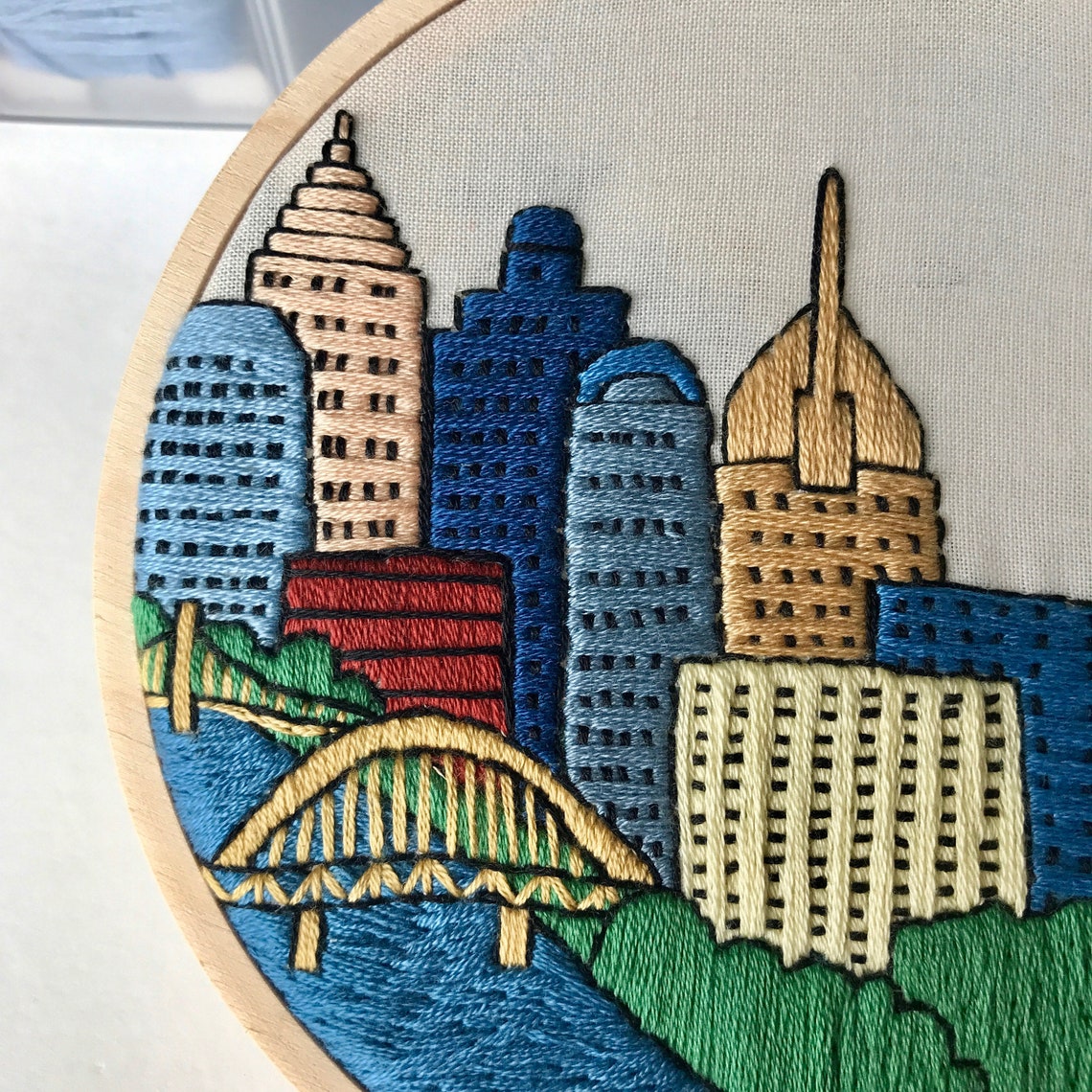 Pittsburgh PA United States. Hand Embroidery pattern PDF. Etsy