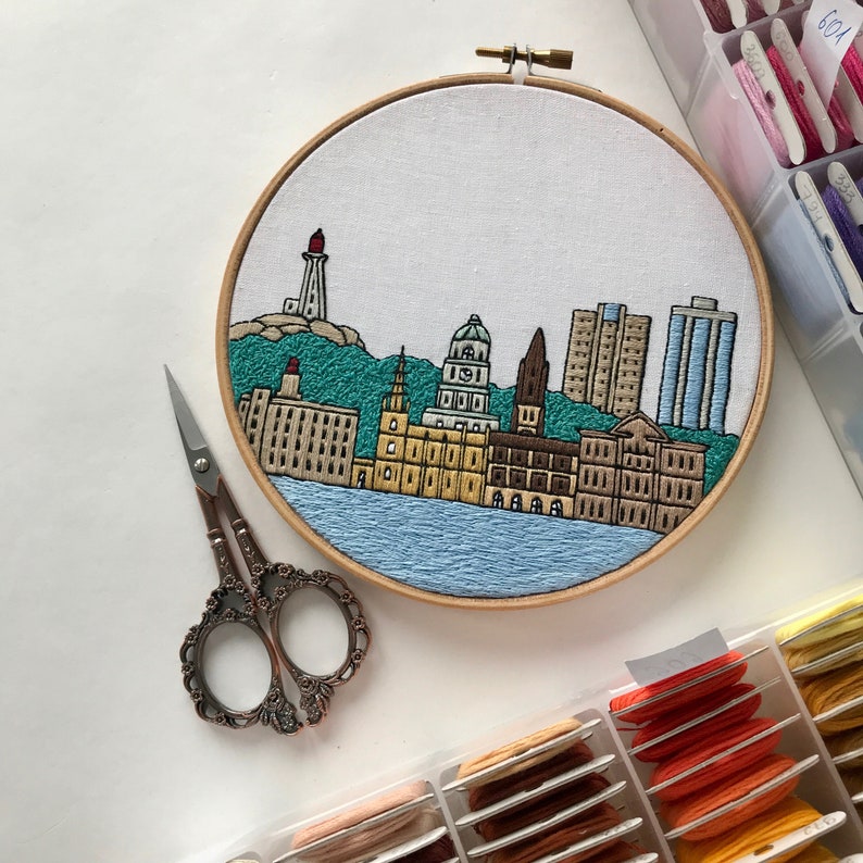 Halifax Nova Scotia Canada. Hand Embroidery pattern PDF. Etsy