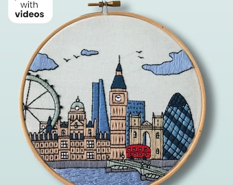 Londres, Reino Unido. Patrón de bordado a mano en PDF con guía de bordado y videotutoriales.