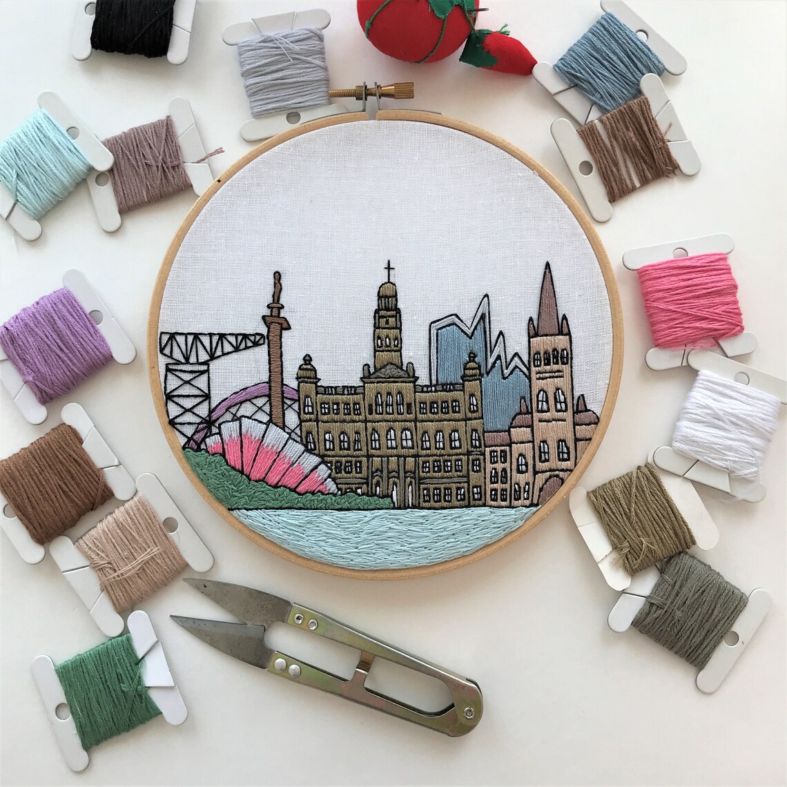 Glasgow Scotland United Kingdom. Hand Embroidery Pattern PDF. Etsy