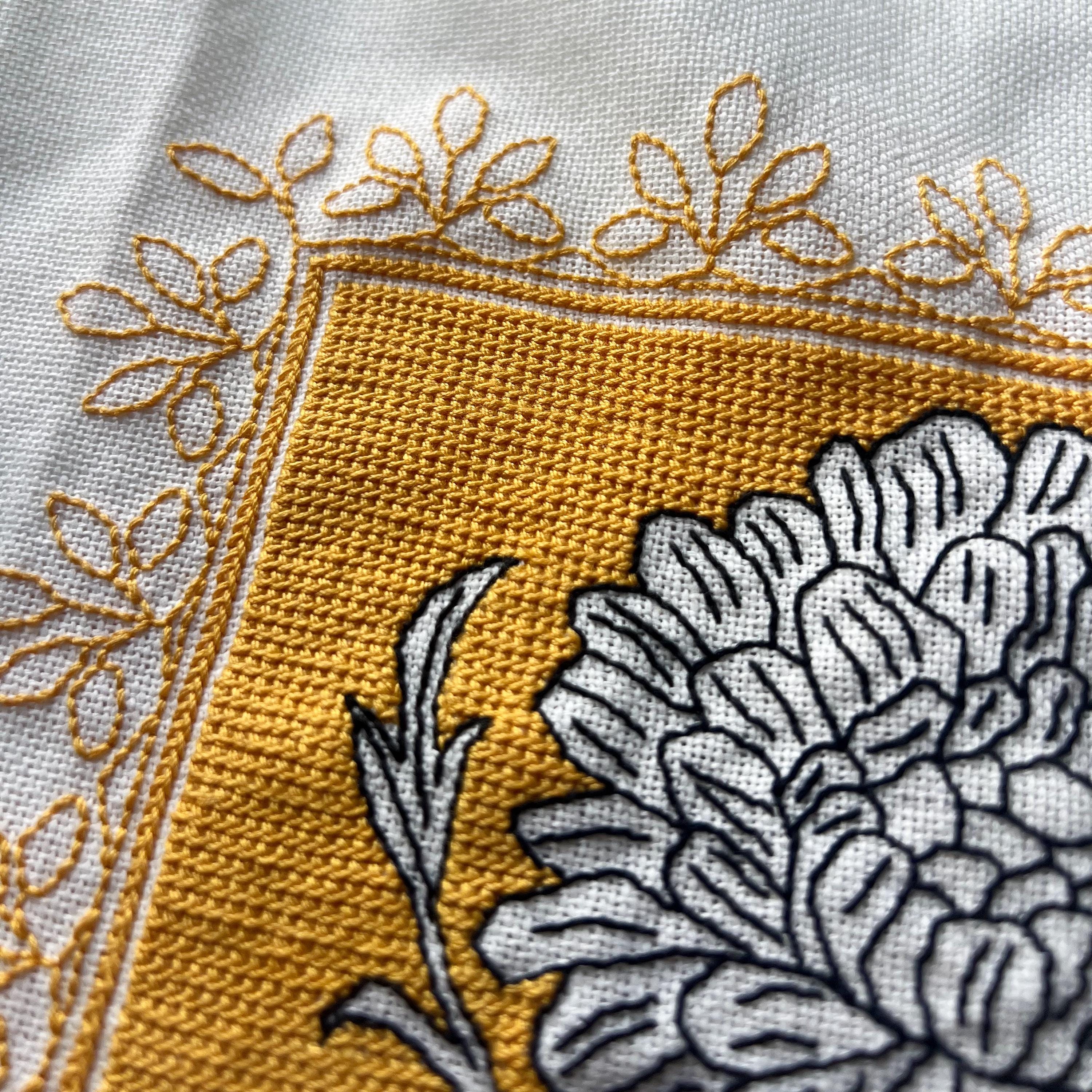アッシジの花の刺繍パターン：クロスステッチ（デジタルPDF