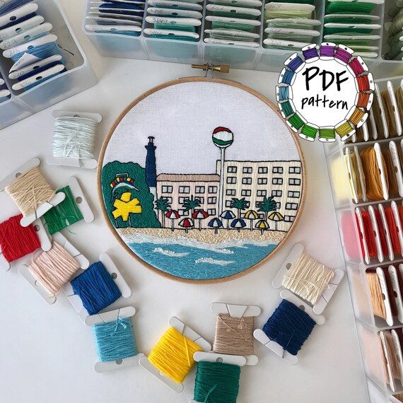 Pensacola Beach FL United States. Hand Embroidery Pattern Etsy