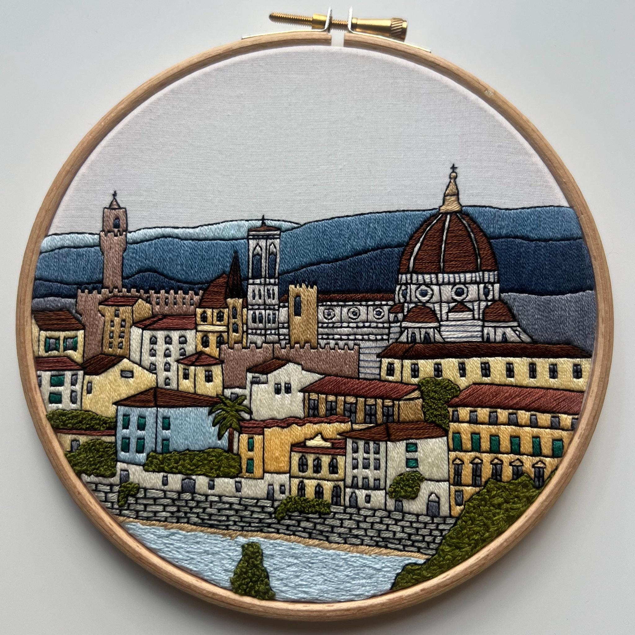Florence, Italy. Hand Embroidery Pattern PDF With Embroidery Guide