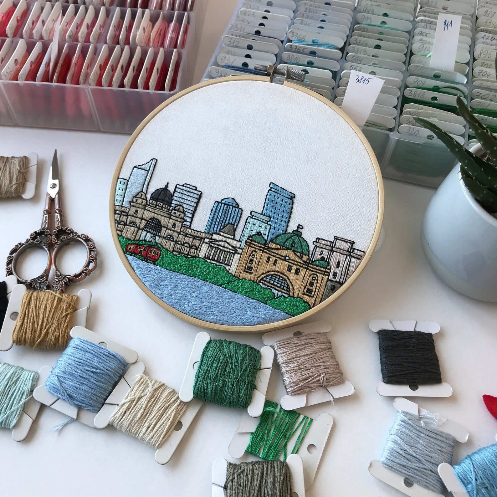 Melbourne Australia. Hand Embroidery Pattern PDF. DIY. Etsy