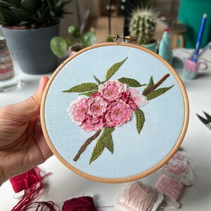 Cherry Blossoms Hand Embroidery Pattern PDF With Video Tutorial ...