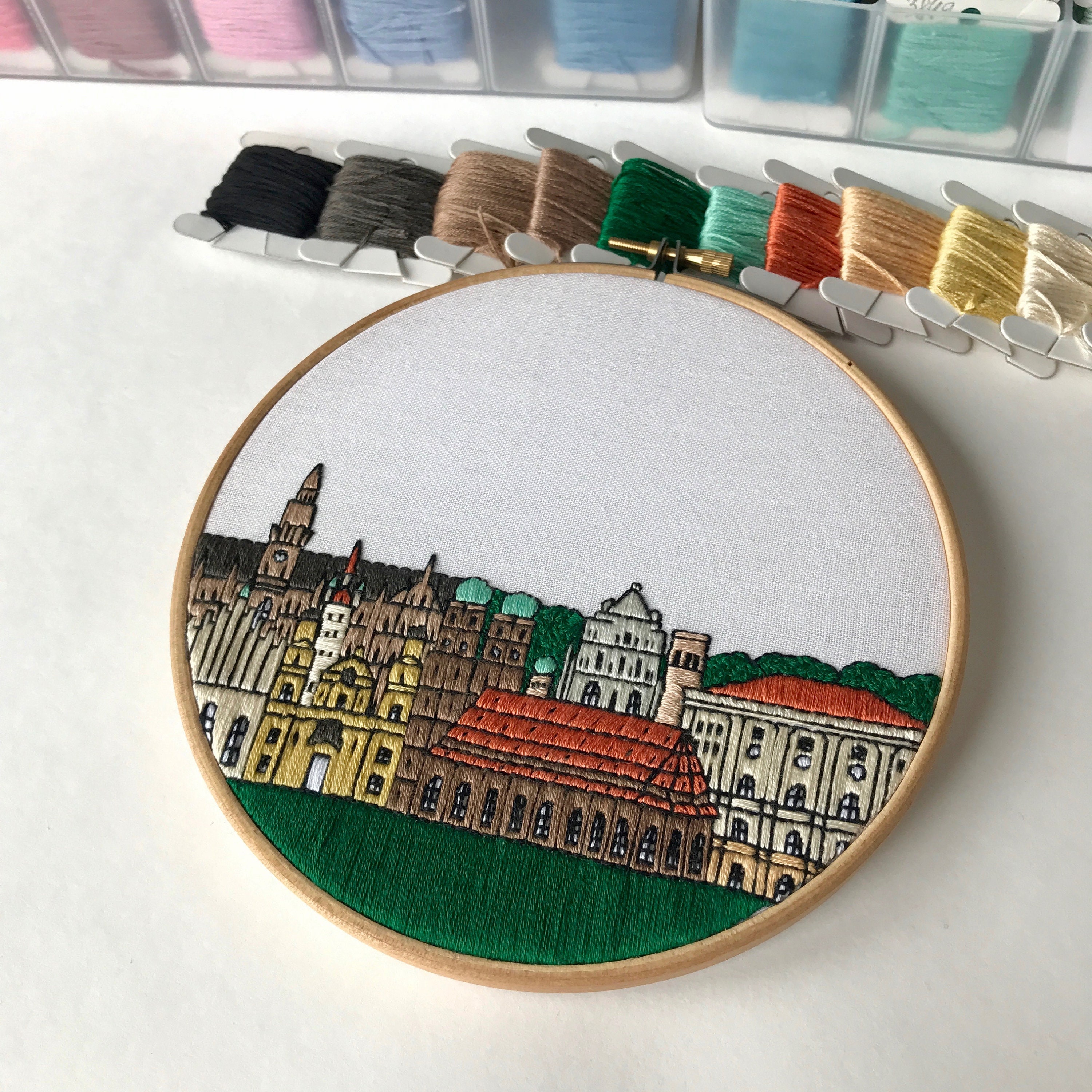 Munich Germany. Hand Embroidery Pattern PDF. Embroidery Hoop Etsy