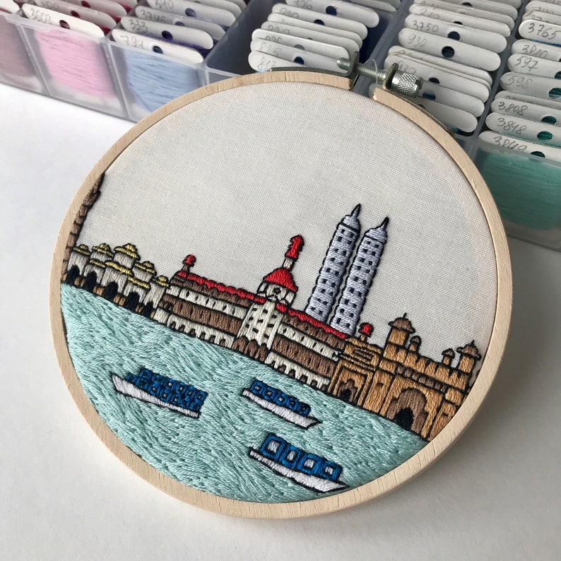 Mumbai India. Hand Embroidery pattern PDF. DIY. Embroidery Etsy