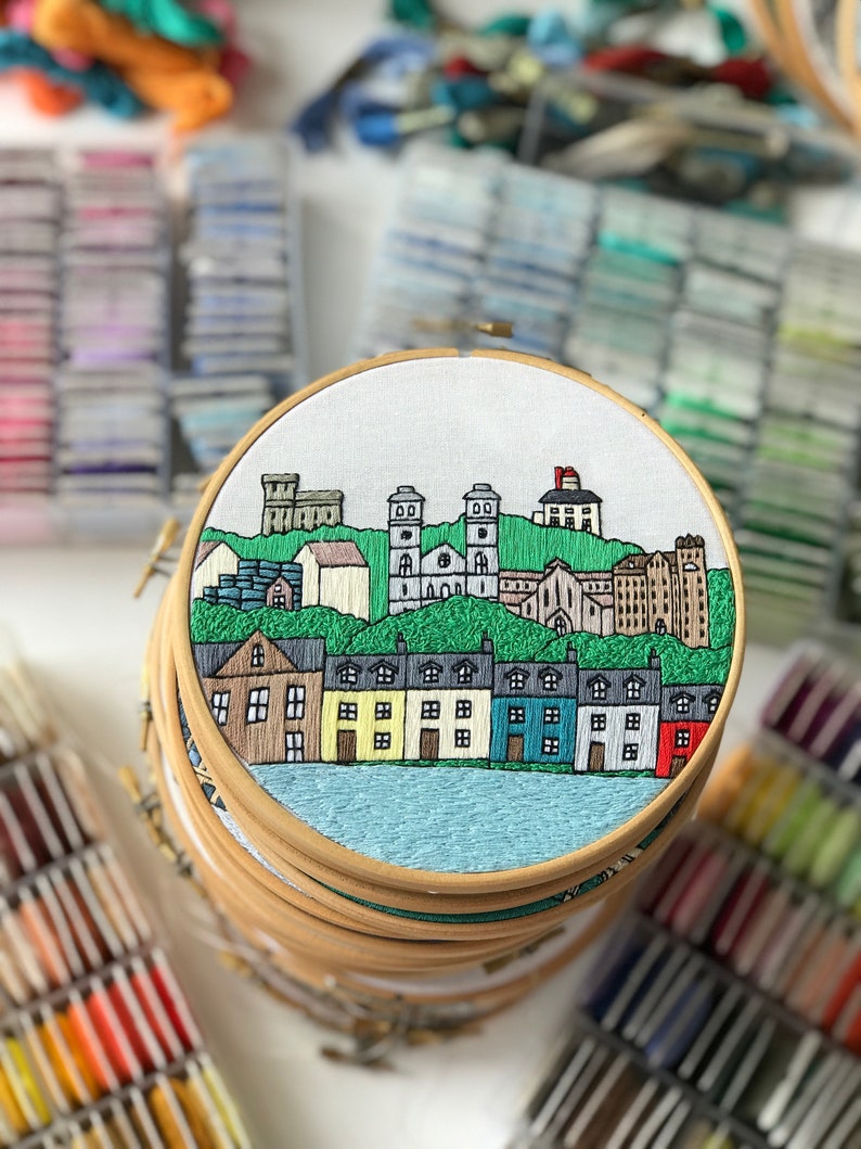 Embroidery Hoop Art Canada Hand Embroidery Pattern Pdf Wall Decor John S Newfoundland St Free Embroidery Guide Diy Housewarming Gift