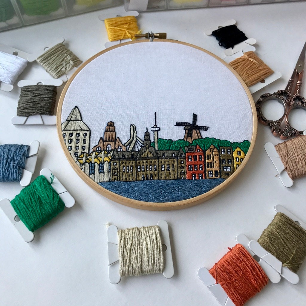 Rotterdam Netherlands. Hand Embroidery Pattern PDF. DIY Etsy