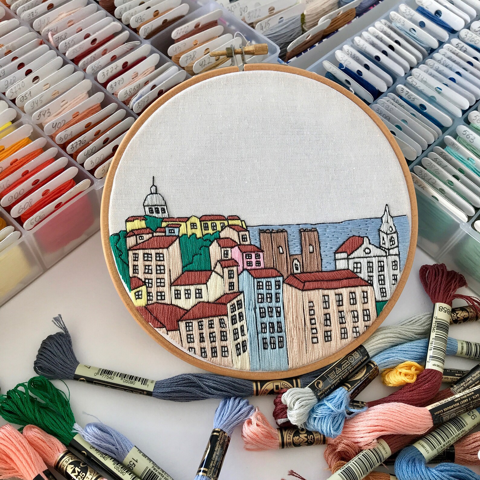 Lisbon Portugal. Hand Embroidery Pattern PDF. DIY. Embroidery Etsy