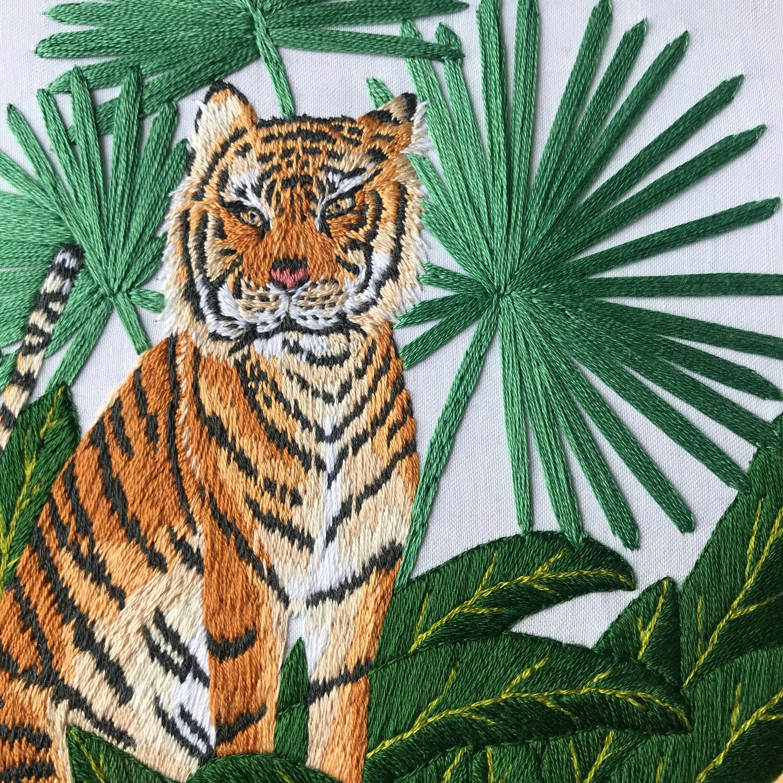 Tiger in the Jungle. Hand Embroidery Pattern PDF. DIY. Etsy
