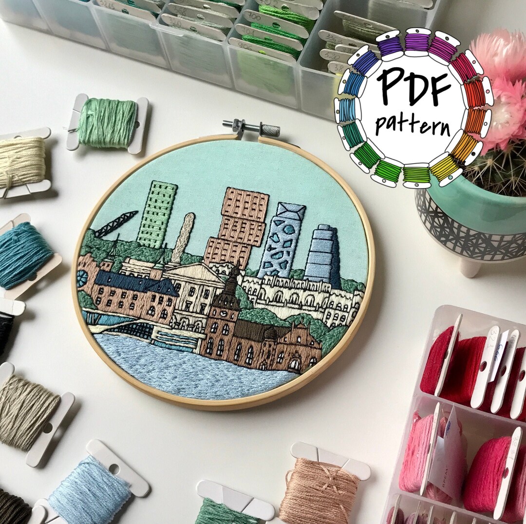 Oslo Norway. Hand Embroidery Pattern PDF. DIY Embroidery Hoop Etsy