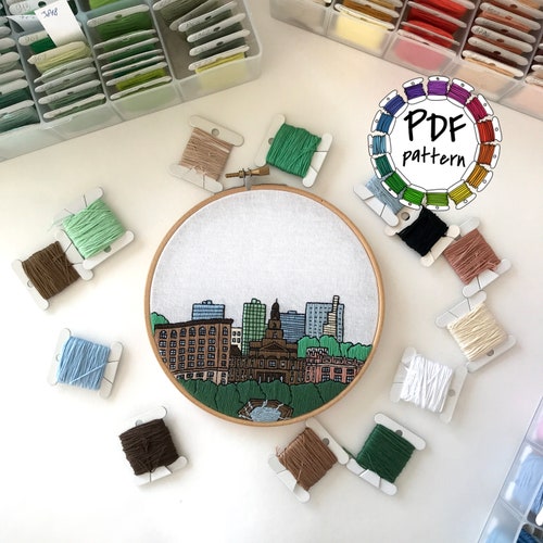 Dallas TX United States. Hand Embroidery Pattern PDF. DIY. Etsy