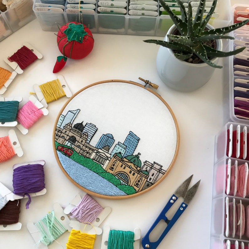Melbourne Australia. Hand Embroidery Pattern PDF. DIY. Etsy UK