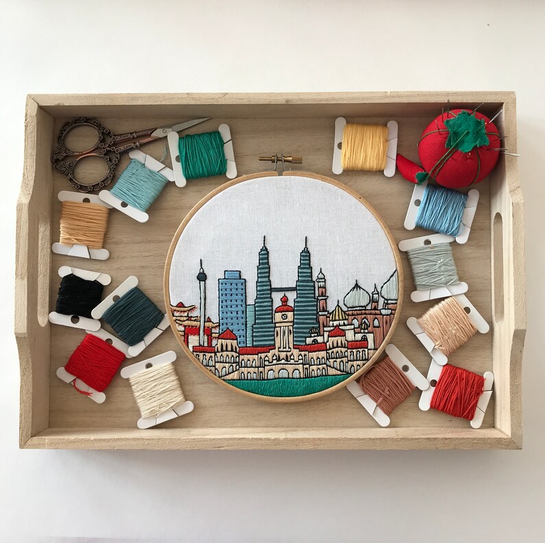 Kuala Lumpur Malaysia. Hand Embroidery Pattern PDF. Etsy