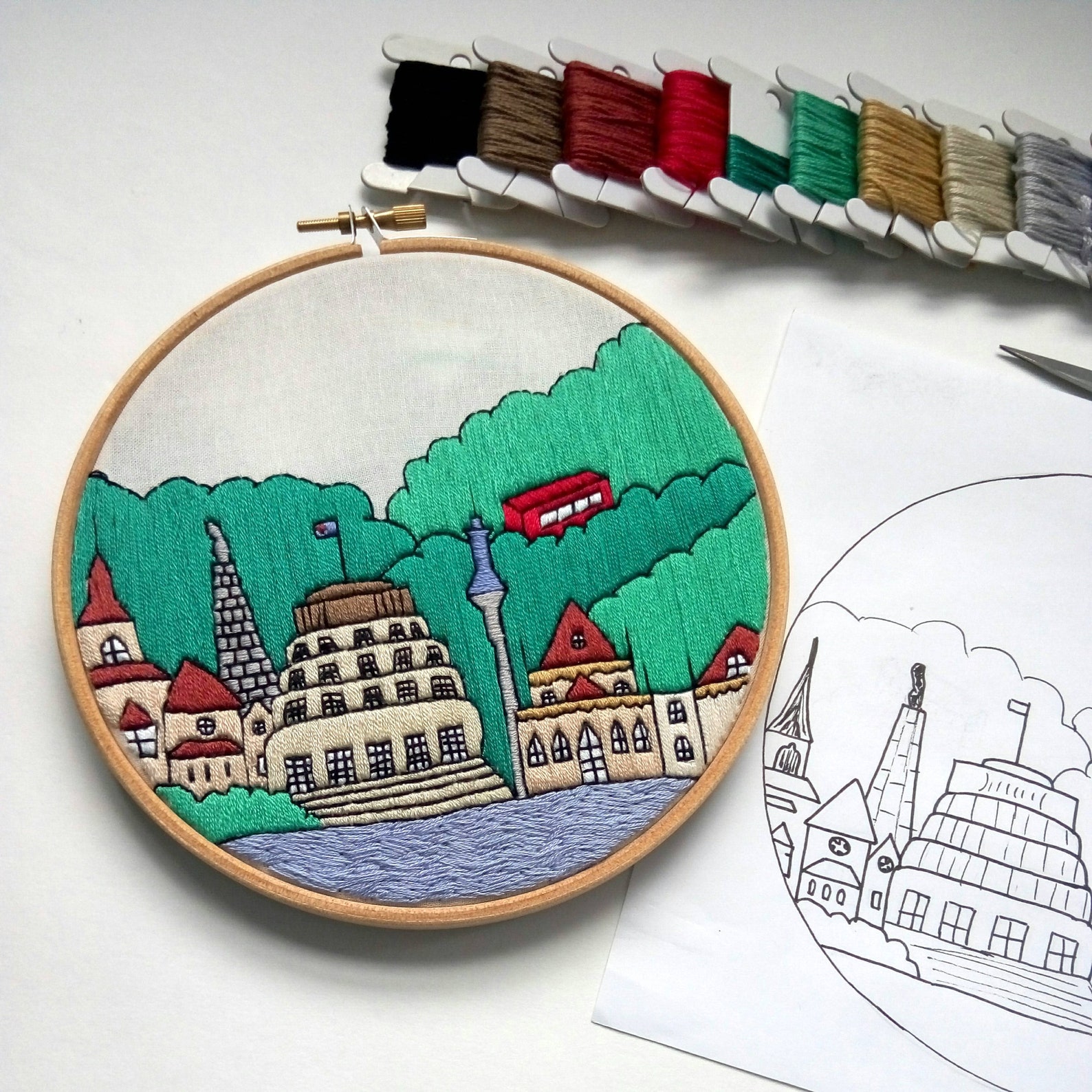 Wellington New Zealand. Hand Embroidery Pattern PDF DIY Etsy