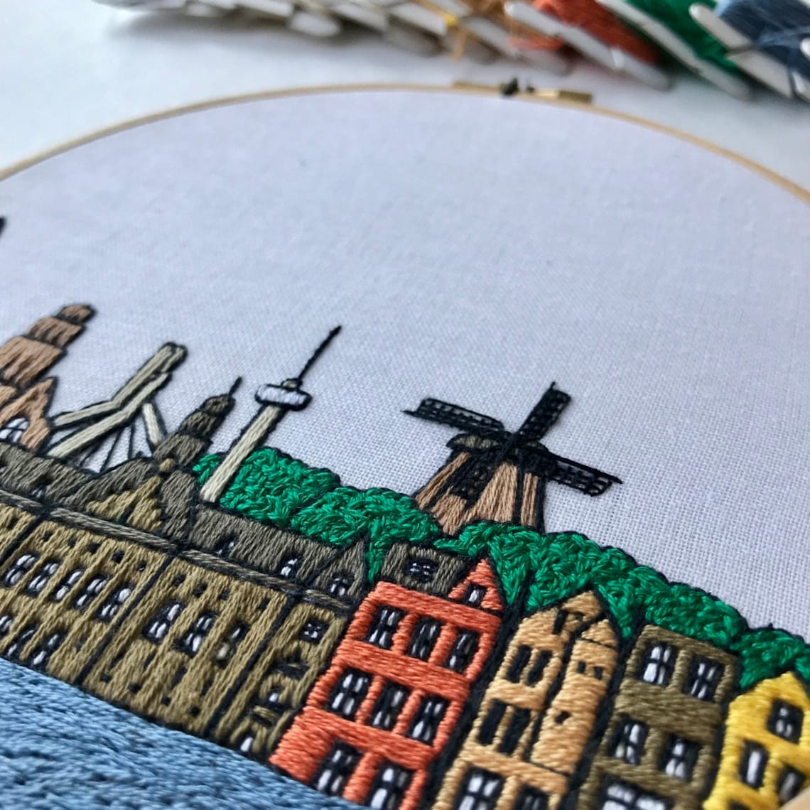 Rotterdam Netherlands. Hand Embroidery Pattern PDF. DIY Etsy
