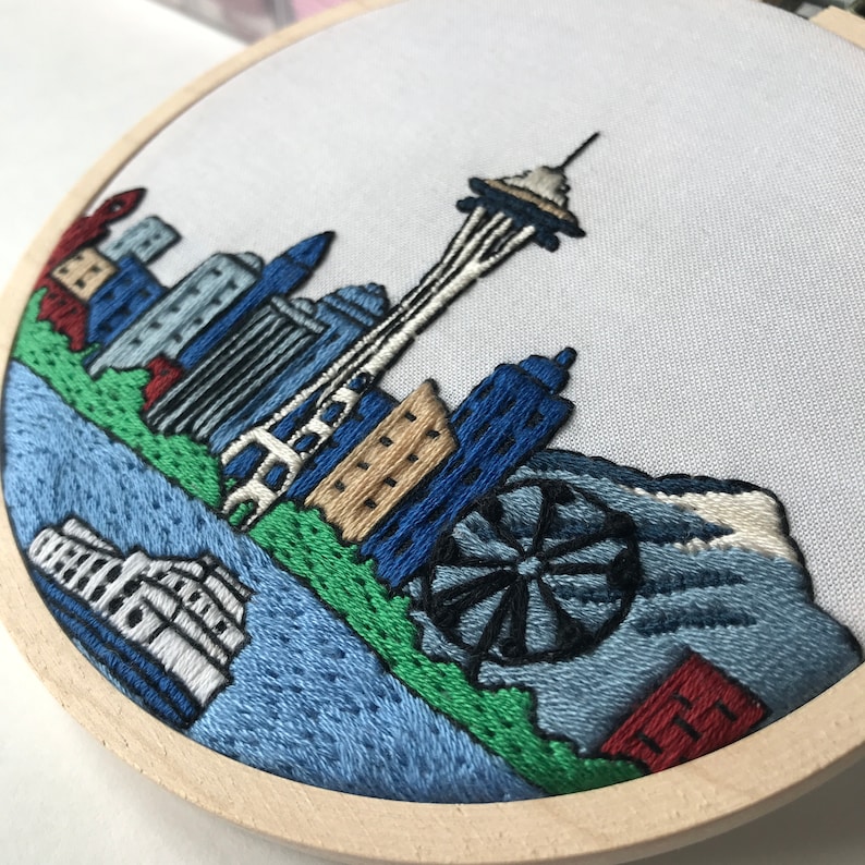 Seattle WA United States. Hand Embroidery Pattern PDF. DIY. Etsy