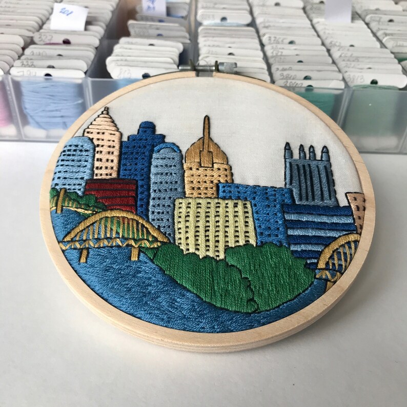 Pittsburgh PA United States. Hand Embroidery Pattern PDF. Etsy
