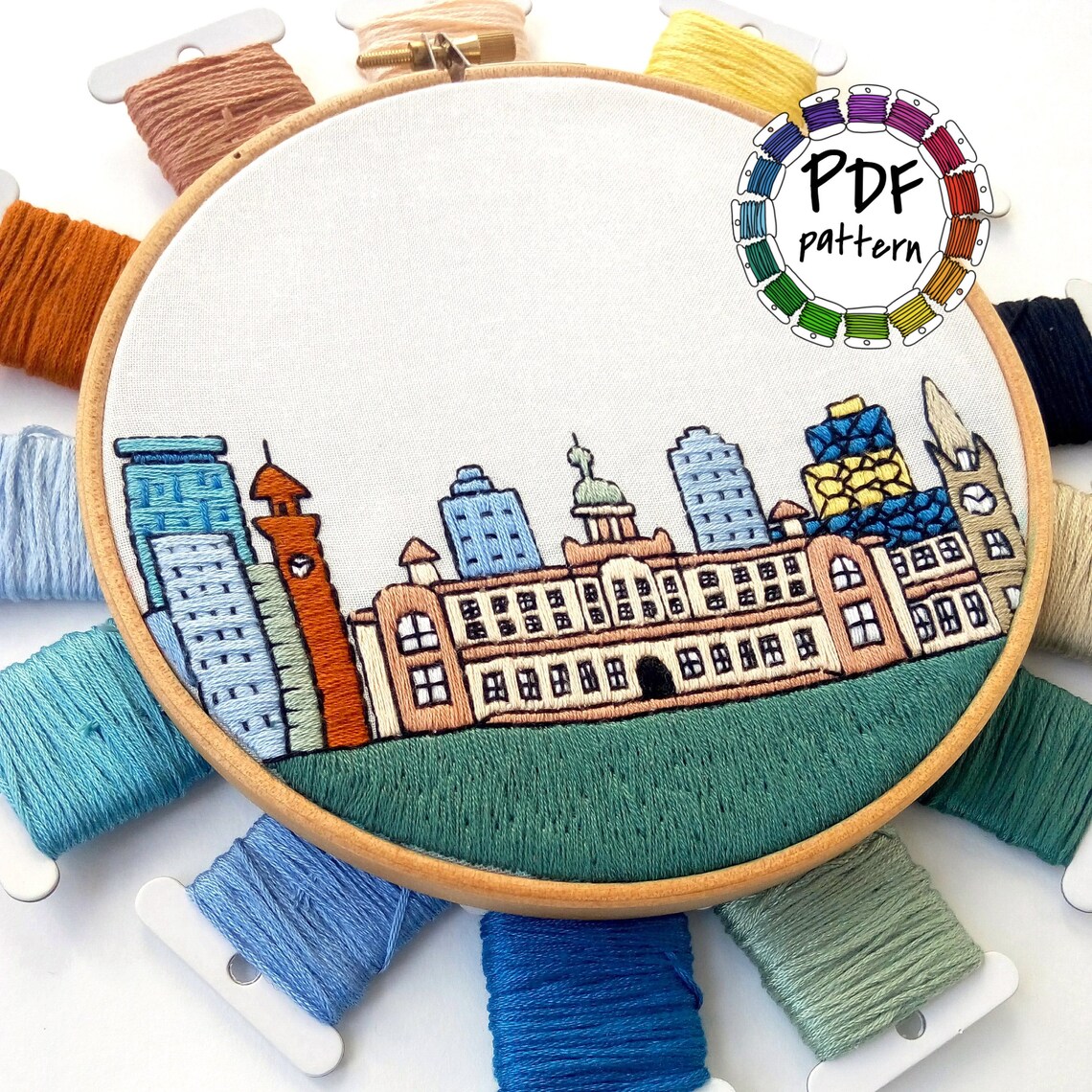 Birmingham United Kingdom. Hand Embroidery Pattern Etsy