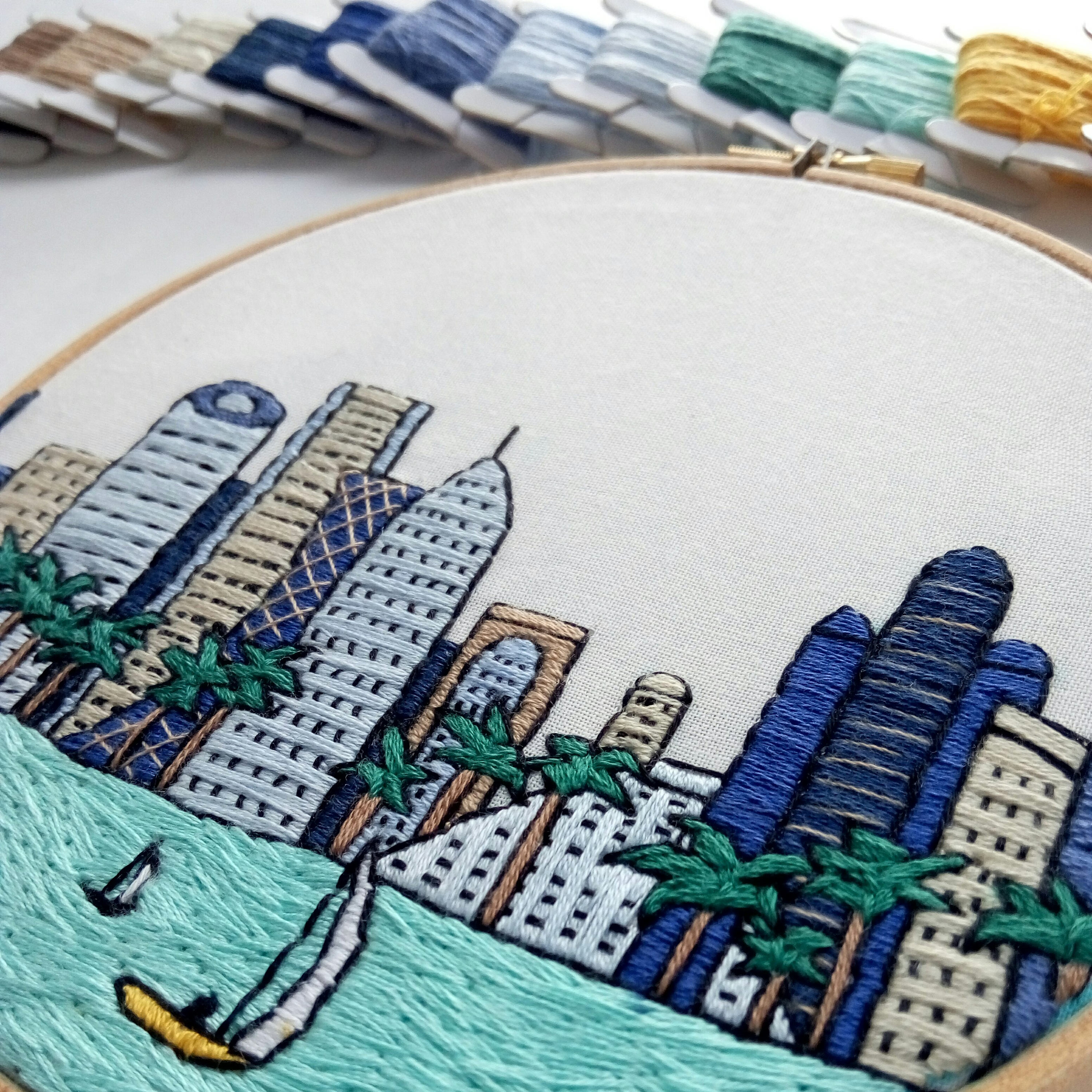 Doha qatar hand embroidery pattern pdf diy embroidery hoop  etsy