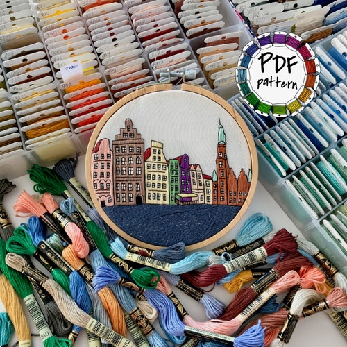 Rotterdam Netherlands. Hand Embroidery Pattern PDF. DIY Etsy