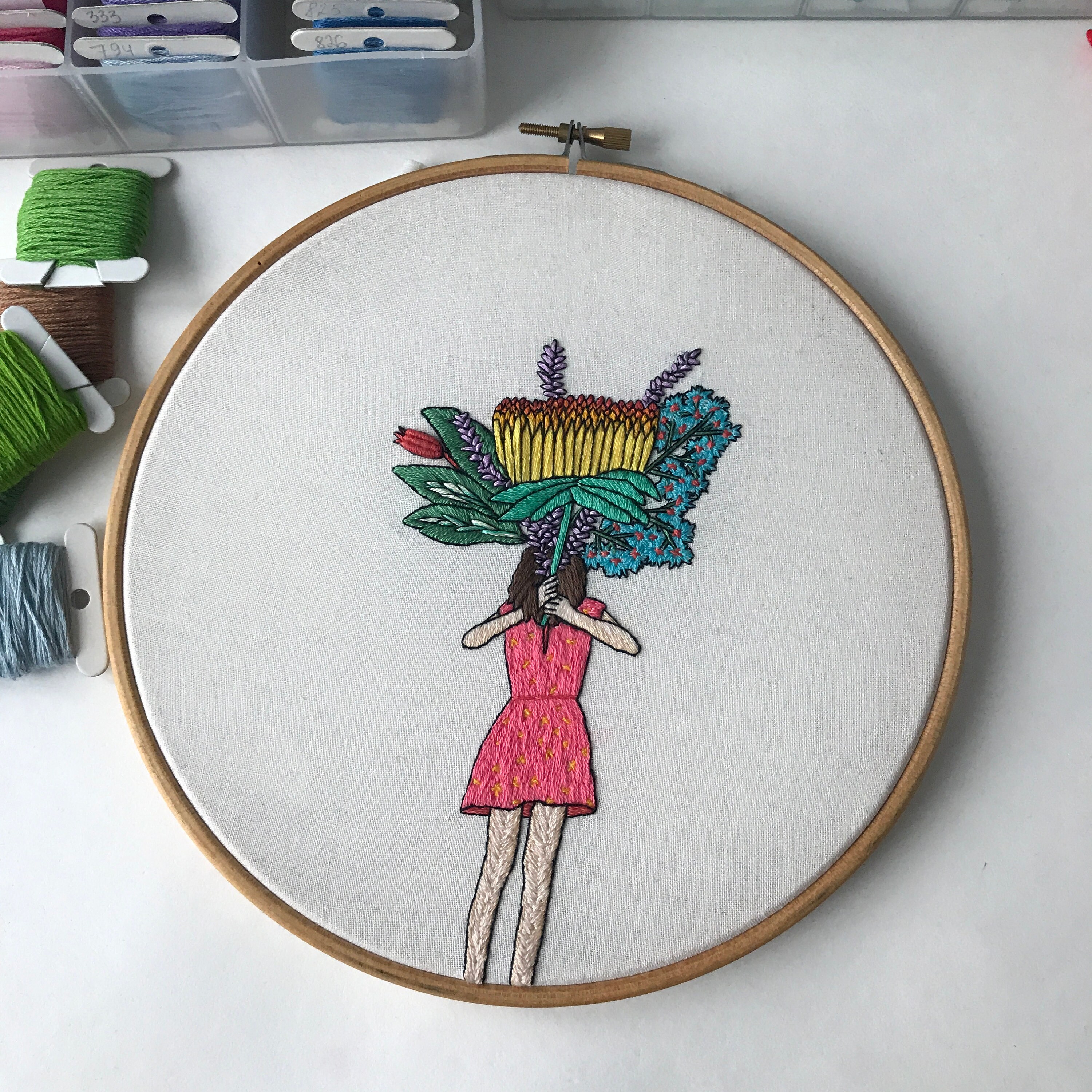 Free Embroidery Pattern: Feather Hoop Art – Amy Loves to Sew