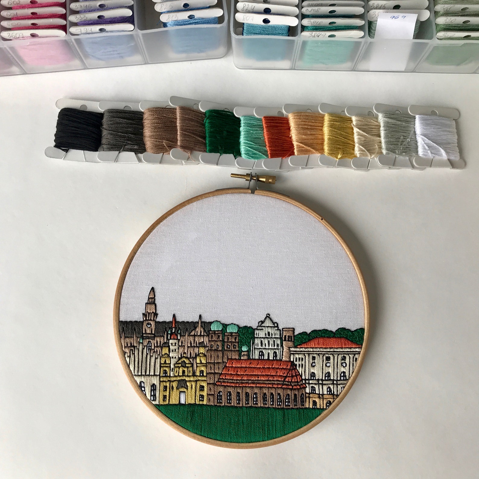 Munich Germany. Hand Embroidery Pattern PDF. Embroidery Hoop Etsy