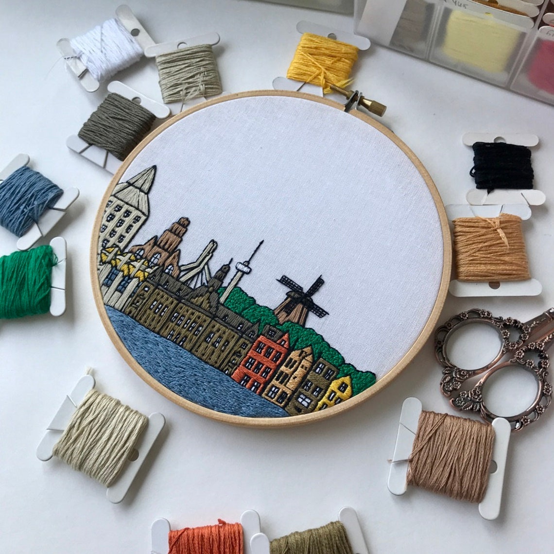 Rotterdam Netherlands. Hand Embroidery Pattern PDF. DIY Etsy