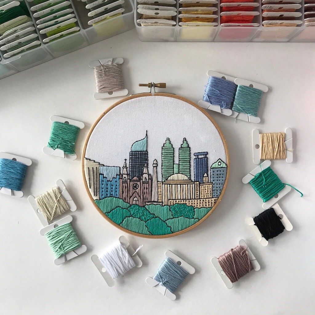 Jakarta Indonesia. Hand Embroidery Pattern PDF. DIY. Etsy