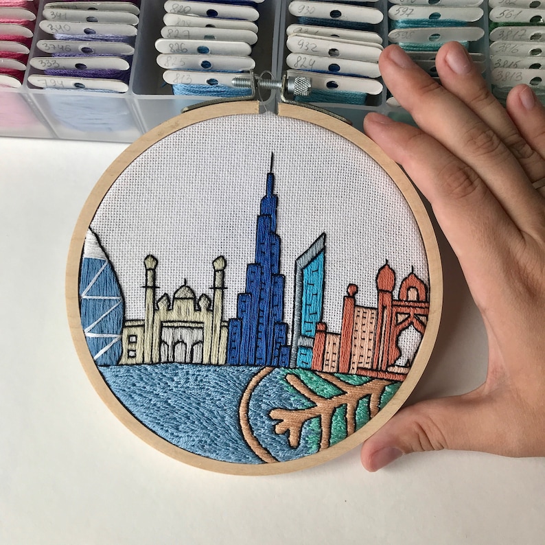 Dubai united arab emirates hand embroidery pattern pdf diy  etsy