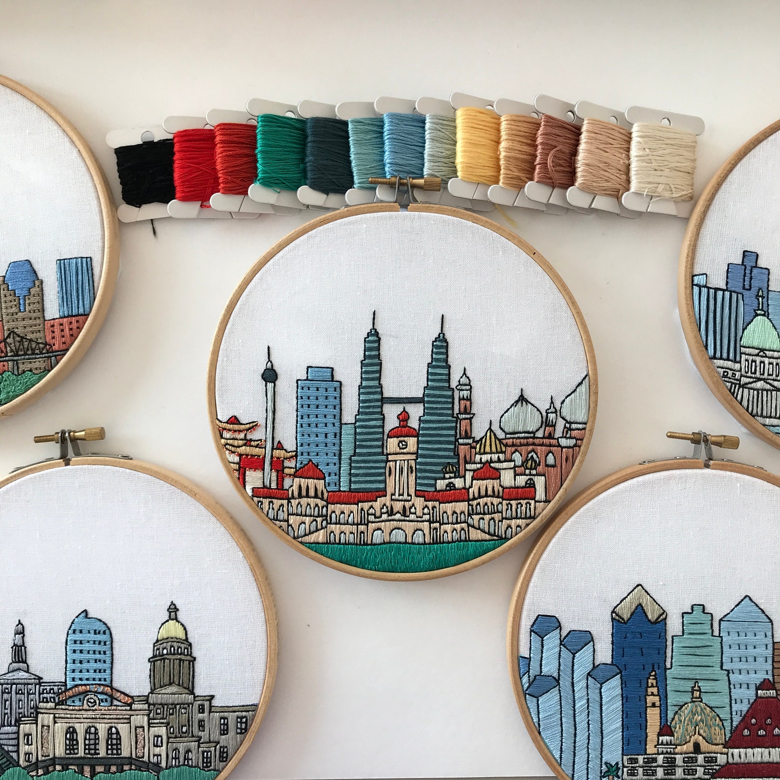 Kuala Lumpur Malaysia. Hand Embroidery Pattern PDF. Etsy