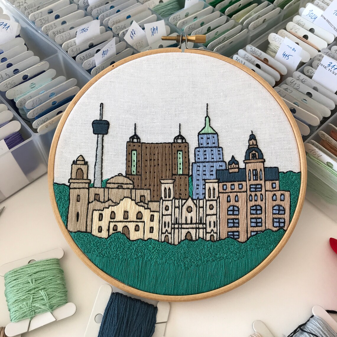 San Antonio TX United States. Hand Embroidery pattern PDF. Etsy