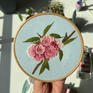 Cherry Blossoms Hand Embroidery Pattern PDF With Video Tutorial ...